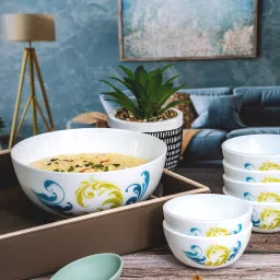 Opalware Serving Bowl Pudding Set of Pudding Bowl & Bowl.-1