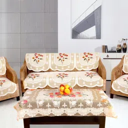 Polyester Floral 3+1+1 Seater Sofa Cover-picture-16