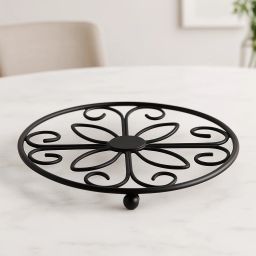 Galvanized Metal Trivet Stand Set of 2 Glossy Brown Trivet-image-19