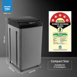 voltas beko 7 kg Fully Automatic Top Load Black, Grey image 5