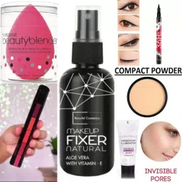lately Best makeup combo 5inonelipstick puff fixer primer eyeliner compact pack of 6-image-79