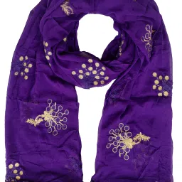 Chiffon Embroidered Purple Women Dupatta-picture-24