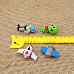bkdt marketing Cutest Global Astronaut Outer Space Erasers - Set of 2 - Total 8 Erasers Non-Toxic Eraser image 3