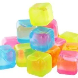 Square Shape Reusable Ice Cubes, Ice Cubes Moulds Filled with Pure Water Multicolor Silicone Ice Cube Tray-14