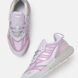 ADIDAS Originals Women Lilac & Grey Woven Design ZX 2K Boost 2.0 Sneakers-image-62