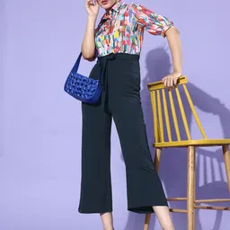 StyleStone Women Pink & Blue Printed & Colourblocked Capri Jumpsuit-picture-41