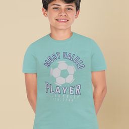 Allen Solly Junior Boys Typography Printed Applique T-shirt-image-80