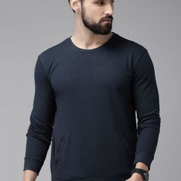 Roadster Men Navy Blue Solid Sweatshirt-image-87