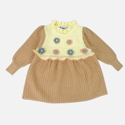 Little Surprise Box LLP Girl's Colourblocked Self Design Fit & Flare Dress-image-86