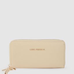 Lino Perros Women Beige Saffiano Textured Zip Around Wallet-31