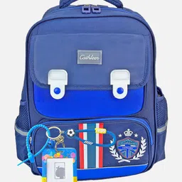 Little Surprise Box LLP Kids Colourblocked  ClimaCool Crest Design School Backpack-image-57
