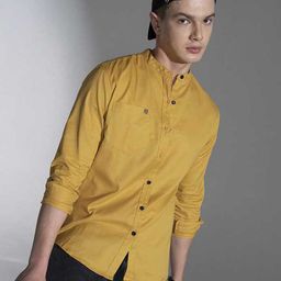 Hubberholme Mandarin Collar Regular Fit Cotton Casual Shirt-image-38