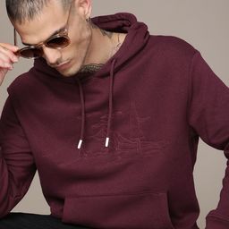 WROGN Conversational Embroidered Hooded Pullover Sweatshirt-image-16