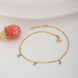 Carlton London Gold-Plated Stone Studded Handcrafted Anklet-35