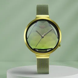 Titan Women Green Brass Dial & Green Stainless Steel Bracelet Style Straps Analogue Watch 95134QM01-image-62