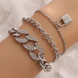 Jewels Galaxy Women Silver-Toned Silver-Plated Link Bracelet-image-54