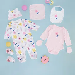 Pantaloons Baby Boys 7-Pcs Pure Cotton Baby Apparel Gift Set-image-55