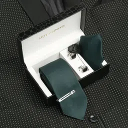 MUTAQINOTI Men Checked Silk Blend Necktie Accessory Gift Set-21