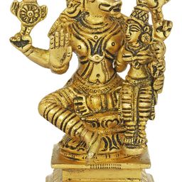 Exotic India Gold Toned Varaha Avatara Vishnus Boar Incarnation and Bhudevi In Showpiece-image-49