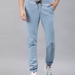 Urbano Fashion Men Blue Slim Fit Mid-Rise Clean Look Stretchable Jogger Jeans-image-39