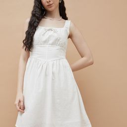 Ginger by Lifestyle Women Square Neck Smocked Above Knee Fit & Flare Mini Dress-image-49