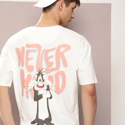 Kook N Keech Looney Tunes Men Sylvester Printed Oversized Drop-Shoulder Sleeves T-shirt-image-73