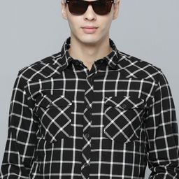 Flying Machine Men Slim Fit Grid Tattersall Checked Pure Cotton Casual Shirt-picture-36