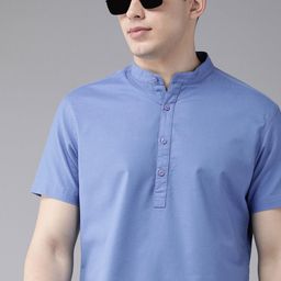 BEAT LONDON by PEPE JEANS Men Blue Classic Slim Fit Pure Cotton Casual Shirt-image-85