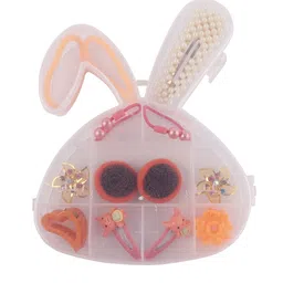 FOLIYAJ Girls 15 Pcs Hair Accessory Set with Rabbit Shape Storage Box-image-34