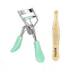 MAJESTIQUE Pack Of 2 Eye Lash Curler With Wide Straight Tip Tweezer-20