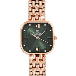 Carlton London Women Dial & Stainless Steel Bracelet Style Straps Analogue Watch CLSSCDGRN-47