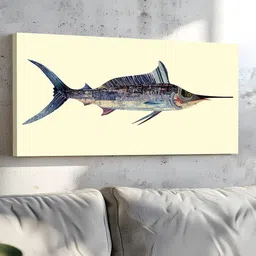 Art Street Cream Colored Sword Fish Canvas Painting Wall Art-image-57