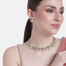 Estele Gold-Plated Kundan Stone-Studded Choker Jewellery Set-picture-46
