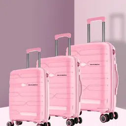 Nasher Miles Set Of 3 Paris Textured Hard-Sided Trolley Suitcases-31