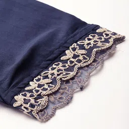 Indo Era Yoke Design Thread Work Kurta With Trousers & Dupatta image 5