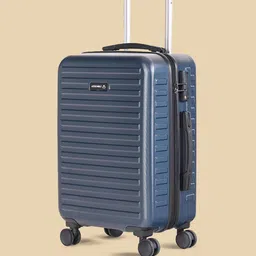 Assembly Blue Textured 360 Degree Rotation Hard Cabin-Sized Trolley Bag 40L-4