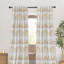 Tranquebar Home White & Green Ethnic Motifs Printed Black Out Window Curtain-17