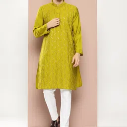 See Designs Embroidered Sequinned Kurta with Pyjamas-28