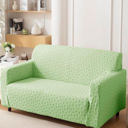 HOUSE OF QUIRK Jacquard 1 Piece Double Seater Sofa Cover With Arms-image-61