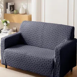HOUSE OF QUIRK Jacquard 1 Piece Triple Seater Sofa Cover With Arms-image-62
