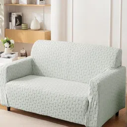 HOUSE OF QUIRK 1 Piece Triple Seater Jacquard Sofa Cover With Arms-image-18