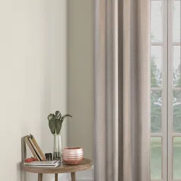 HOSTA HOMES Cream-Coloured Abstract Black Out Long Door Curtain-16