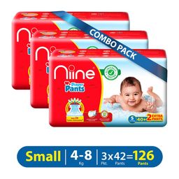 Niine Pack of 3 Baby Diaper Pants Small Size 4-8 KG - 126 Pants-19