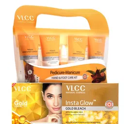 VLCC Set of Pedicure-Manicure Kit with Gold Facial Kit & Insta Glow Gold Bleach-41