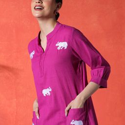 Sangria Animal Printed Pure Cotton Kurta & Trousers Kurta Set-40