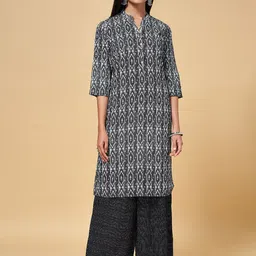 RANGMANCH BY PANTALOONS Women Black & White Printed Kurta with Trousers-picture-11