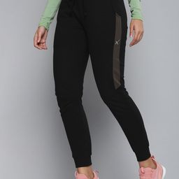 HRX by Hrithik Roshan Women Black Slim Fit SWEDISH POP Pure Cotton Sports Joggers-image-24