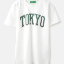 United Colors of Benetton Girls Typography Printed Pure Cotton T-shirt-image-52