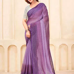 all about you Striped Poly Georgette Saree-image-63