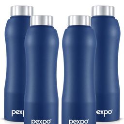 Pexpo Navy Blue & White 4 Pieces Single Wall Vacuum Water Bottle 750 ml-27